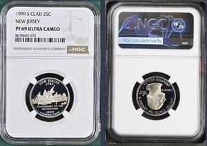 1999 S New Jersey State Quarter Proof NGC PF69  ULTRA CAMEO *Freshly Graded* - Picture 1 of 1