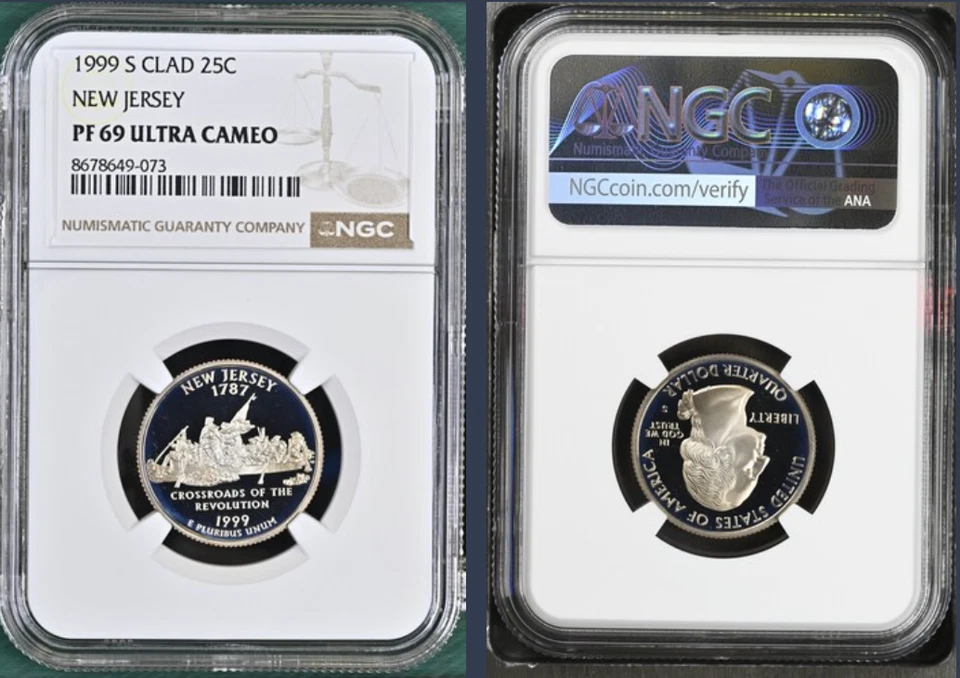 1999 S New Jersey State Quarter Proof NGC PF69  ULTRA CAMEO *Freshly Graded* - Image 1 of 1