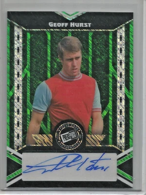 Autógrafo prismático verde Geoff Hurst 2024 Leaf Press Pass #6/6 Foto 1 de 2