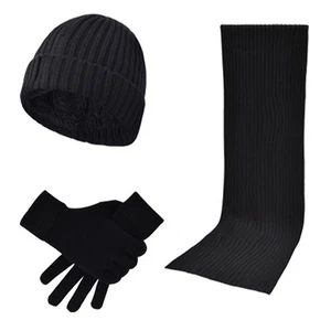 Winter Essentials Strickmütze Schal Handschuhe Set ideales Urlaubsgeschenk - Bild 1 von 12