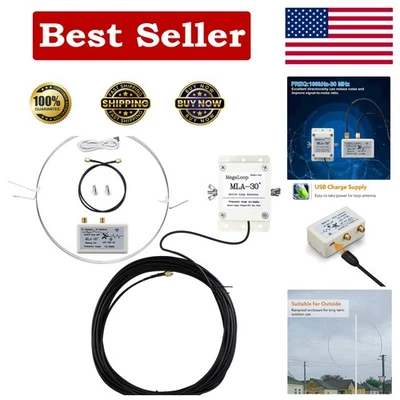 Antena de bucle activo de 0,5-30 MHz con supresión de ruido de 30 dB - Ideal para balcones Foto 1 de 4