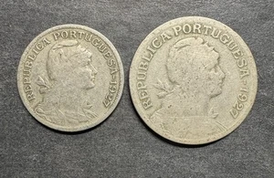 Portugal 1 Escudo 50 Centavos 1927 Lot 2 Münzen World Foreign  - Bild 1 von 3