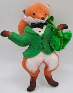 1980 Gladys Boalt signed DAPPER FOX Christmas Tree Ornament 6.5"T  Handmade - Picture 1 of 5