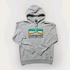 Patagonia Worn Wear Line Logo Badge leichter Herren Hoodie Gr. Medium grau - Bild 1 von 5