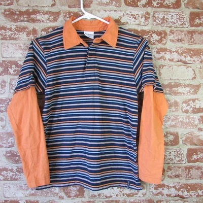 COLUMBIA Size Medium Striped Polo Long Sleeve Shirt - Image 1 of 4