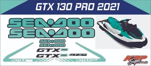 SEADOO GTX 130 PRO 2021 Graphics / Decal / Sticker Kit CUSTOM TEAL - Picture 1 of 2