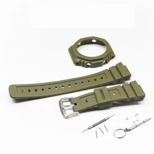 Bezel Mod For Casio GA-2100/2110 Watch Band Strap+Case Silicone Rubber Kit - Picture 1 of 27