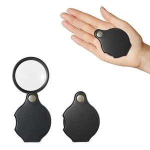2PCS 10X Small Magnifying Glass Mini Pocket Magnifier Folding Hand Held Magni... - Picture 1 of 9