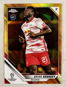 Brian Brobbey 2021-22 Topps Chrome UEFA Orange Gold Starball RC PR:33 SP AJAX - Picture 1 of 3
