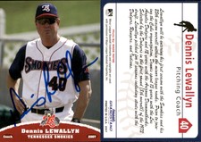Dennis Lewallyn Signed 2007 Grandstand Tennessee Smokies #NNO Card Auto AU