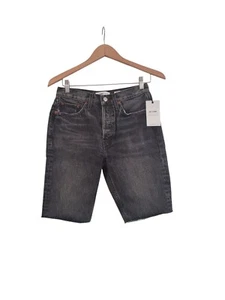 New Re/Done x Levi's Black Cut Off Denim 90's Boy Shorts Size 26 - Picture 1 of 5