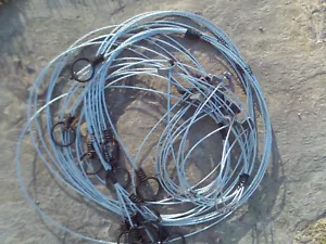 2 dz. Beaver Snares 3/32 7x7-72 " Deer Stops Twist-on collars Coyote - Picture 1 of 3