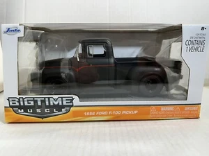 JADA BTM 1956 FORD F100 PICKUP TRUCK MATTE BLACK 1:24 DIECAST MODEL CAR 53003 98 - Picture 1 of 7
