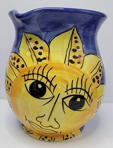 Vintage Sunflower Ceramiche Italy Societa Umbra Maurizi Anastasi Water Pitcher - Picture 1 of 9