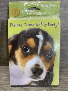 Vintage 2001 Puppy Party Dogs Invitations 8 Pack Please come to my party NIP - Picture 1 of 5