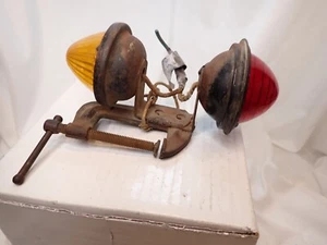 PM Co amber BeeHive Light Lamp  & Interstate Co Red Light AUTO Truck Motorcycle - Picture 1 of 7