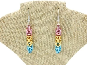 Pansexuelle Kettenhemd "byzantinische" Ohrringe - Ebenholz Wolf Werkstatt - Bild 1 von 7