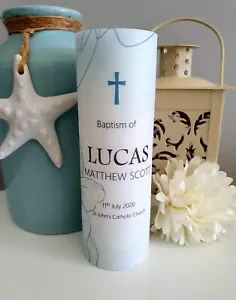 Personalised Christening/Baptism/Naming Day/First Communion Candle - Picture 1 of 2