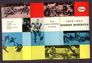 1959-60 Esso NHL Hockey Schedule CREASE FREE - Picture 1 of 1