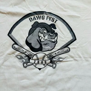 Dawg Fest 2009 Softball Tournament White Cotton Tee Shirt Size Large - Picture 1 of 5