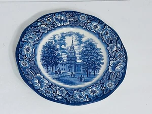Staffordshire Ironstone Liberty Blue China 10" Plate (Independence Hall) - Picture 1 of 5