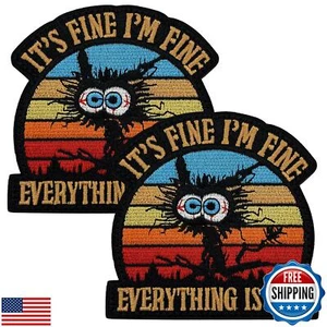 Tavashome Konvolut 2 Stück It's Fine I'm Fine Everything is Fine bestickt Patch - Bild 1 von 5