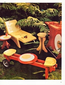 Print Ad 1971 Patio Furniture MCM Mod Design Plastic Fiberglass 9" x 12" Page - Picture 1 of 1