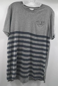 Jack & Jones Core Gray Navy Longline T-Shirt Front Pocket Medium Short Sleeve - Picture 1 of 12