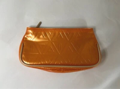 Bolsa de cosméticos Clinique pequeña de plástico naranja con cremallera Foto 1 de 4