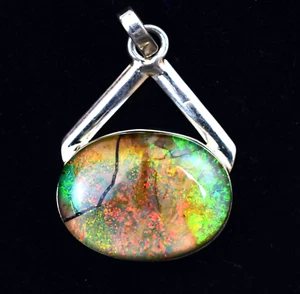 925 Pendente Argento Sterling 32.65 CT Naturale Monarch Opale di Fuoco Cabo - Foto 1 di 8