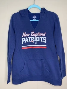 New England Patriots Sweatshirt Damen Junior Größe Large Majestic Hoodie V-Ausschnitt - Bild 1 von 7