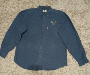 Woolrich blaues schweres Flanellhemd XLarge Nat'l Retriever Club - Bild 1 von 8