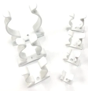 New 6 X Terry Tool Clips White Plastic Coated Spring Steel Grips Dia. 50mm - One - Picture 1 of 1