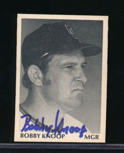 1975 TCMA Quad-City Angels #6 Bobby Knoop signed auto autograph blue sharpie