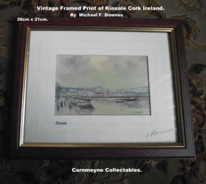 2 x Vintage  Signed Prints:Kinsale & Blarney Castle by Michael F.Downes.AH5382 - Picture 1 of 4