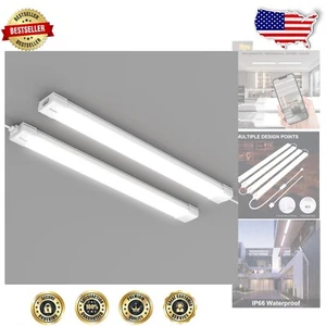 Durable 2FT Linkable LED Shop Lights - 18W Waterproof for Versatile Indoor Use - Picture 1 of 8