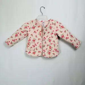 Cupcakes and Cashmere Jacket Girls 4T Pink Floral Quilted Snap Lined Coat Spring - Picture 1 of 11
