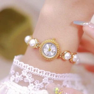 ADSBIAOYE Elegante Donna Bracciale Perle Orologi Moda Abito Quarzo Orologio Lad... - Foto 1 di 6