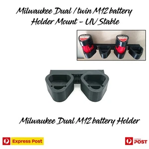 Milwaukee Dual twin 12V M12 battery carry case holder mount brackets storage - Bild 1 von 1