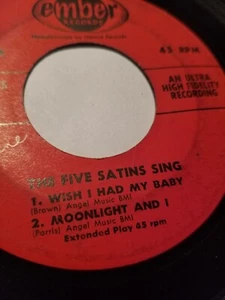 Super Rare EP - First Pressing - The Five Satins Sing - Vol. 3 Ember EEP-102-45 - Picture 1 of 3