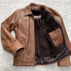 Rare color schott single rider AT101 trucker jacket with collar - Picture 1 of 10