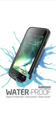Funda resistente impermeable de cuerpo completo para iPhone 7/8 i-Blason Aegis.  Certificado IP68 NEGRO Foto 1 de 3