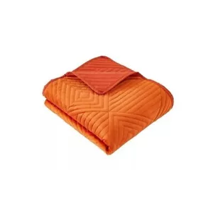Soft throw blanket orange spice moisture wicking 50'' x 60'' velvet microfiber - Picture 1 of 4