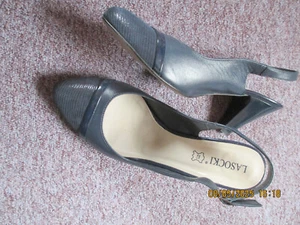 Edle LASOCKI Leder Sling-Backs Pumps blau Gr. 39 - TOP - Bild 1 von 5