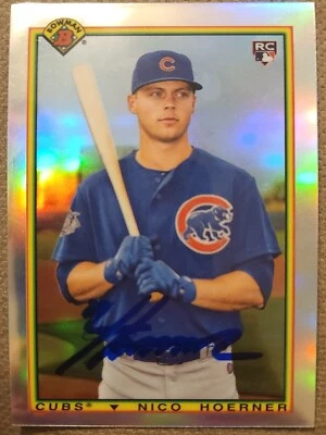 Nico Hoerner signed 2020  Bowman Chrome 1990 Refractor #90B-NH  - Image 1 of 2