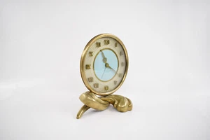 Orologio Sveglia da Tavolo in Ottone Art Decò - Foto 1 di 10