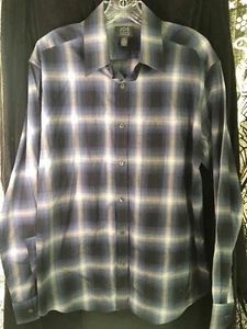 Joe By Joseph Abboud Mens Blue Plaid Button Up Shirt M Long Sleeve - Picture 1 of 4