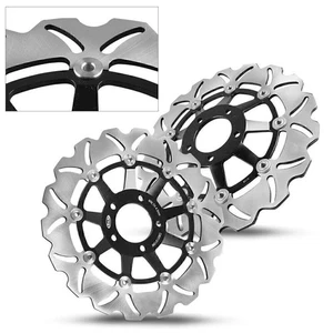 For Suzuki GSF BANDIT 250 & 400 89-96 &1200 96-05 Black Front Brake Discs Rotor - Picture 1 of 11