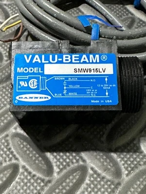 Banner SMW915LV VALU-BEAM Photoelectric Sensor 12–28VDC Retroreflective New - Image 1 of 3
