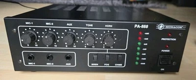 MONACOR PA-888 ELA Mikrofon Profi MIXER-VERSTÄRKER 100W 100V an 4Ω 8Ω o. 16Ω - Bild 1 von 4